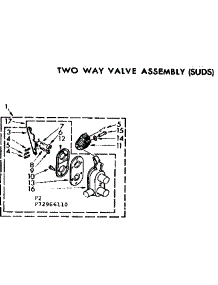 Two Way Valve Assembly Suds parts for Kenmore Washer 110.73966610 (11073966610, 110 73966610) from AppliancePartsPros.com