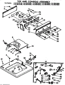 Top And Console Assembly parts for Kenmore Washer 110.73970800 (11073970800, 110 73970800) from AppliancePartsPros.com