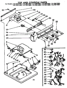 Top And Console Parts parts for Kenmore Washer 110.73977600 (11073977600, 110 73977600) from AppliancePartsPros.com