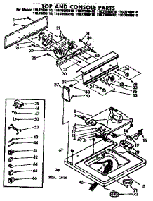Top And Console Parts parts for Kenmore Washer 110.73990810 (11073990810, 110 73990810) from AppliancePartsPros.com