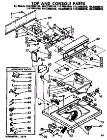 Top And Console Parts parts for Kenmore Washer 110.73992410 (11073992410, 110 73992410) from AppliancePartsPros.com
