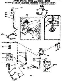 Water System Suds And Non Suds parts for Kenmore Washer 110.73992800 (11073992800, 110 73992800) from AppliancePartsPros.com