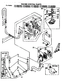 Water System Parts parts for Kenmore Washer 110.73995400 (11073995400, 110 73995400) from AppliancePartsPros.com