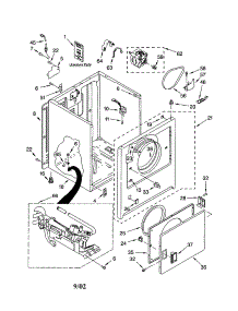 Cabinet parts for Kenmore Dryer 110.74212200 (11074212200, 110 74212200) from AppliancePartsPros.com
