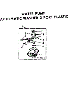 Water Pump Washer 3 Port Plastic parts for Kenmore Washer 110.74412820 (11074412820, 110 74412820) from AppliancePartsPros.com