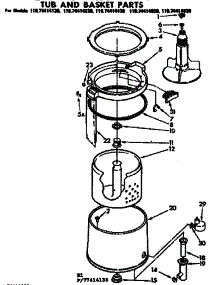 Tub And Basket Parts parts for Kenmore Washer 110.74414130 (11074414130, 110 74414130) from AppliancePartsPros.com