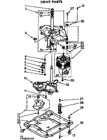 Drive Parts parts for Kenmore Washer 110.74863600 (11074863600, 110 74863600) from AppliancePartsPros.com