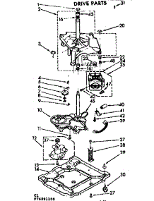 Drive Parts parts for Kenmore Washer 110.74891600 (11074891600, 110 74891600) from AppliancePartsPros.com