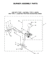 Burner Assembly Parts parts for Kenmore Dryer 110.75212610 (11075212610, 110 75212610) from AppliancePartsPros.com