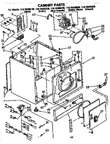 Cabinet Parts parts for Kenmore Dryer 110.76408430 (11076408430, 110 76408430) from AppliancePartsPros.com