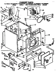 Cabinet Parts parts for Kenmore Dryer 110.76409140 (11076409140, 110 76409140) from AppliancePartsPros.com
