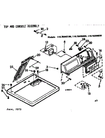 Top And Console Assembly parts for Kenmore Dryer 110.76445400 (11076445400, 110 76445400) from AppliancePartsPros.com