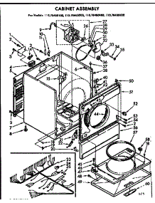 Cabinet Asm parts for Kenmore Dryer 110.76460200 (11076460200, 110 76460200) from AppliancePartsPros.com