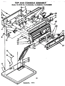 Top And Console Asm parts for Kenmore Dryer 110.76490400 (11076490400, 110 76490400) from AppliancePartsPros.com