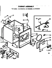 Cabinet Assm parts for Kenmore Dryer 110.76562720 (11076562720, 110 76562720) from AppliancePartsPros.com