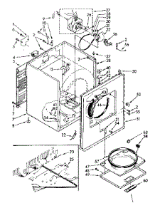 Cabinet Assembly parts for Kenmore Dryer 110.76671200 (11076671200, 110 76671200) from AppliancePartsPros.com