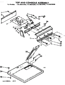 Top And Console Assembly parts for Kenmore Dryer 110.76675100 (11076675100, 110 76675100) from AppliancePartsPros.com