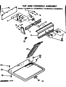 Top And Console Assembly parts for Kenmore Dryer 110.76675410 (11076675410, 110 76675410) from AppliancePartsPros.com