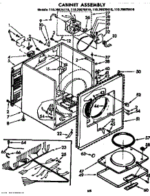 Cabinet Asm parts for Kenmore Dryer 110.76675410 (11076675410, 110 76675410) from AppliancePartsPros.com