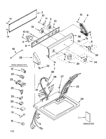 Top And Console Parts parts for Kenmore Dryer 110.76832500 (11076832500, 110 76832500) from AppliancePartsPros.com