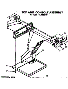Top And Console Assembly parts for Kenmore Dryer 110.76930100 (11076930100, 110 76930100) from AppliancePartsPros.com
