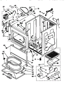 Cabinet parts for Sears Dryer 11076934691 from AppliancePartsPros.com