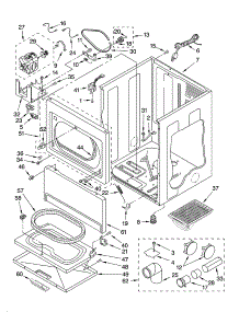 Cabinet Parts parts for Kenmore Dryer 110.76944502 (11076944502, 110 76944502) from AppliancePartsPros.com