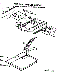 Top And Console Parts parts for Kenmore Dryer 110.76960100 (11076960100, 110 76960100) from AppliancePartsPros.com