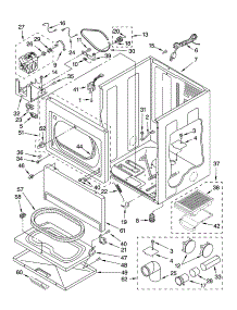 Cabinet Parts parts for Kenmore Dryer 110.76964500 (11076964500, 110 76964500) from AppliancePartsPros.com