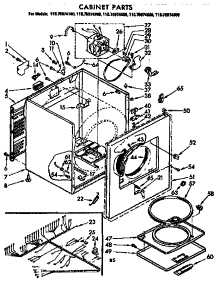 Cabinet Parts parts for Kenmore Dryer 110.76974100 (11076974100, 110 76974100) from AppliancePartsPros.com