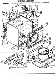 Cabinet Assembly parts for Kenmore Dryer 110.76980100 (11076980100, 110 76980100) from AppliancePartsPros.com