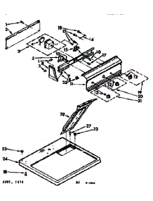Top And Console Assembly parts for Kenmore Dryer 110.7743012B (1107743012B, 110 7743012B) from AppliancePartsPros.com