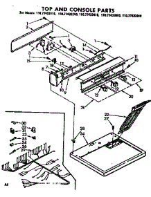 Top And Console Parts parts for Kenmore Dryer 110.77433610 (11077433610, 110 77433610) from AppliancePartsPros.com