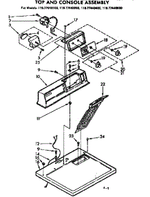 Top And Console Asm parts for Sears Dryer 11077440400 from AppliancePartsPros.com