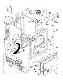 Cabinet Parts parts for Kenmore Dryer 110.77442600 (11077442600, 110 77442600) from AppliancePartsPros.com