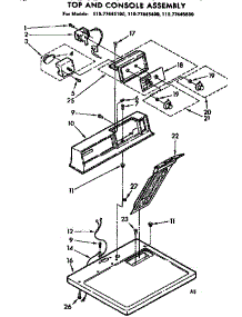 Top And Console Assembly parts for Sears Dryer 11077445400 from AppliancePartsPros.com