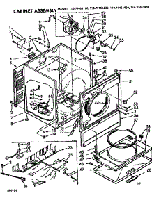 Cabinet Assembly parts for Sears Dryer 11077461600 from AppliancePartsPros.com