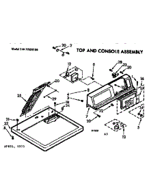 Top And Console Assembly parts for Sears Dryer 11077525100 from AppliancePartsPros.com