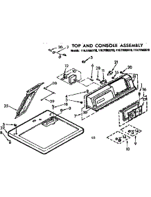 Top And Console Assembly parts for Sears Dryer 11077562110 from AppliancePartsPros.com