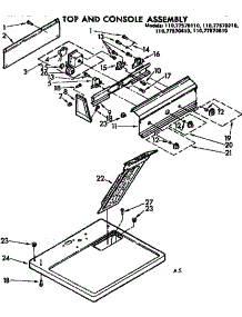 Top & Console Assm parts for Sears Dryer 11077570110 from AppliancePartsPros.com