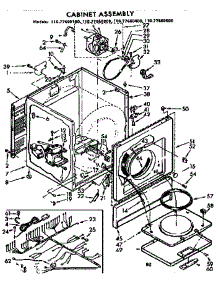 Cabinet Parts parts for Sears Dryer 11077660400 from AppliancePartsPros.com
