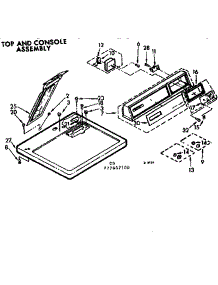 Top And Console Assembly parts for Sears Dryer 11077667100 from AppliancePartsPros.com