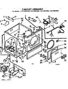 Cabinet Assembly parts for Sears Dryer 11077667600 from AppliancePartsPros.com