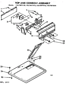 Top And Console Assembly parts for Sears Dryer 11077671110 from AppliancePartsPros.com