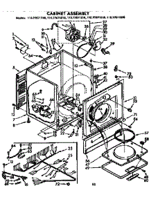 Cabinet Assembly parts for Sears Dryer 11077671610 from AppliancePartsPros.com