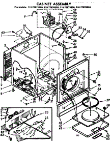 Cabinet Assembly parts for Kenmore Dryer 110.77675600 (11077675600, 110 77675600) from AppliancePartsPros.com