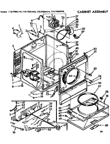Cabinet Assembly parts for Sears Dryer 11077691210 from AppliancePartsPros.com