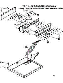 Top And Console Assembly parts for Sears Dryer 11077774400 from AppliancePartsPros.com