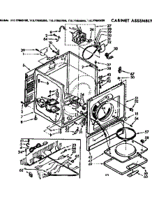 Cabinet Assembly parts for Sears Dryer 11077860400 from AppliancePartsPros.com