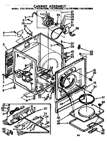 Cabinet Assembly parts for Sears Dryer 11077873200 from AppliancePartsPros.com